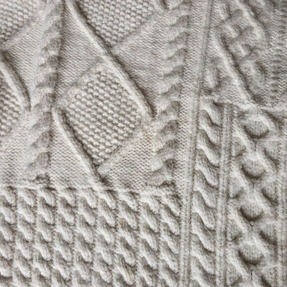 Free People Leslie Cable Knit Oversize Sweater Size XS Ivory - Picture 12 of 16